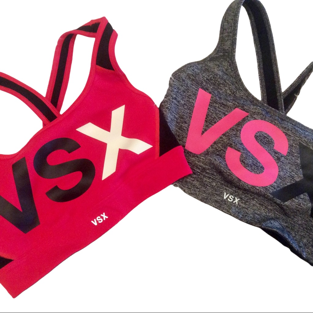 Two Vsx Victorias Secret The Player Cross Back Sports Bras Size Xs